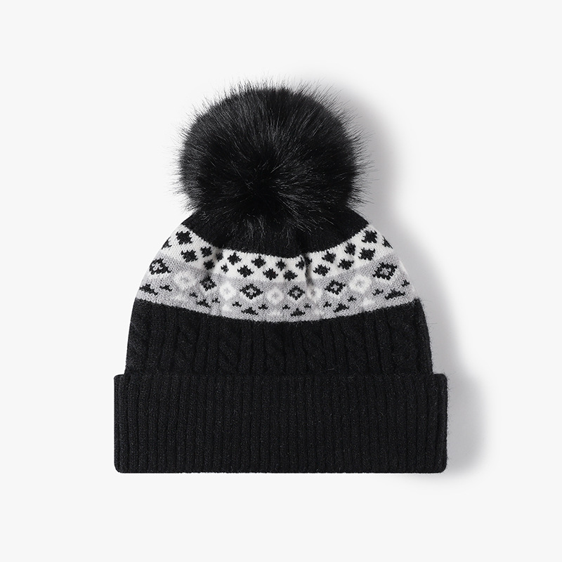 Double Lined Fair Isle Cable K - Beanie Cuffed Knit review and price