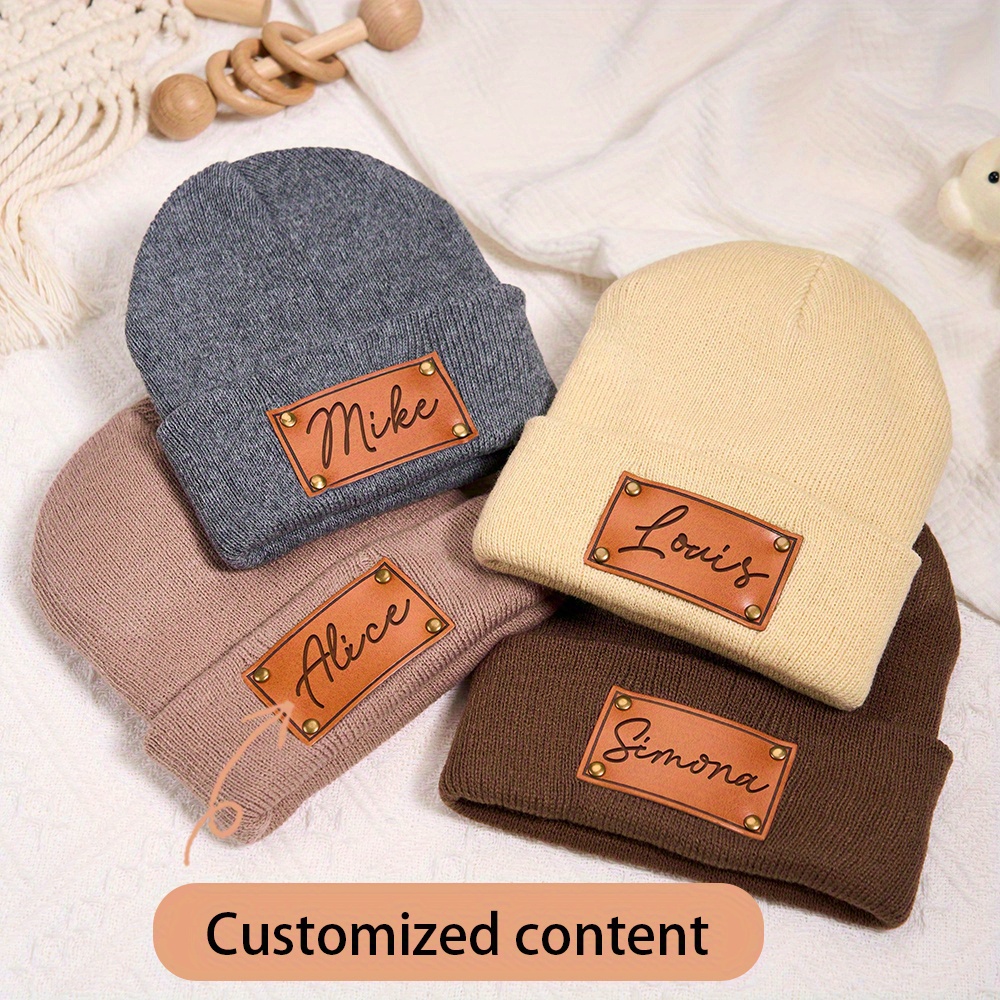 Custom Leather Patch Beanie Cu - Beanie Cuffed Knit review and price