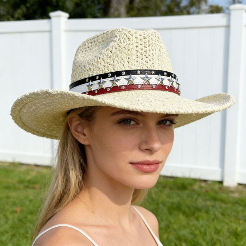 Hand-woven, openwork , cowboy- - Cowboy Hat Straw review and price